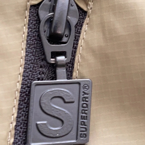 Superdry taped logo camo jacket windbreaker khaki green size M - Picture 11 of 15